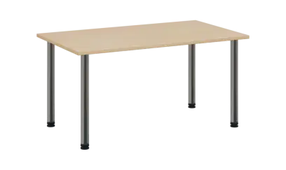 CRTR 140 jídelní stůl, kovová podnož chrom, deska 25 mm, 1394x800 mm, bříza světlá